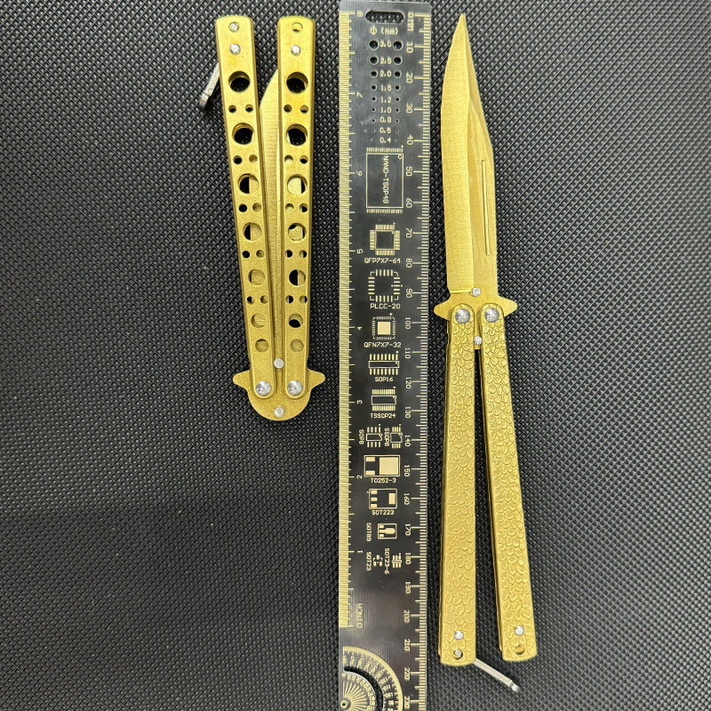 Golden Trainer Butterfly Knife Unsharpened Balisong