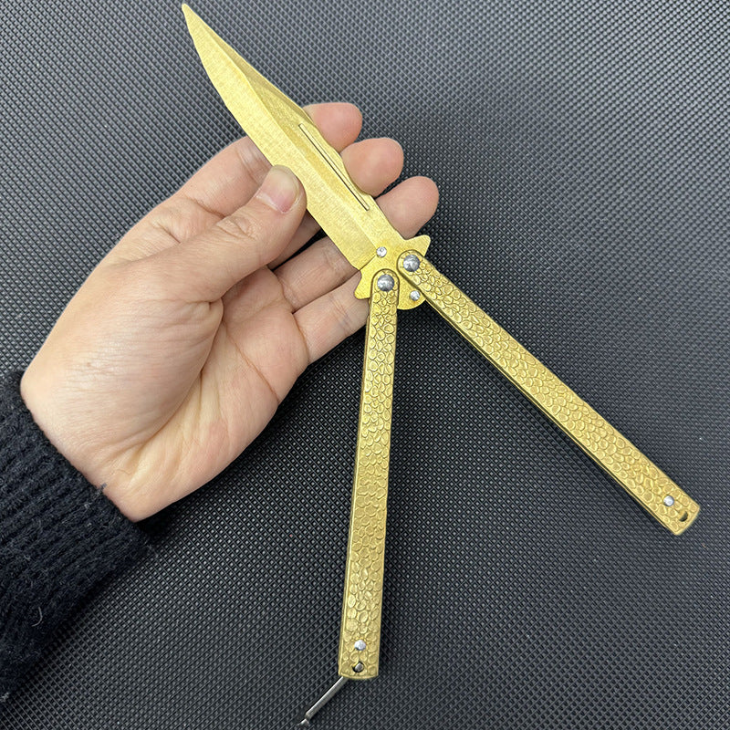Golden Trainer Butterfly Knife Unsharpened Balisong