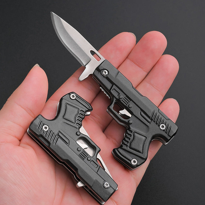 Pistol Folding Knife Spring Assisted Open