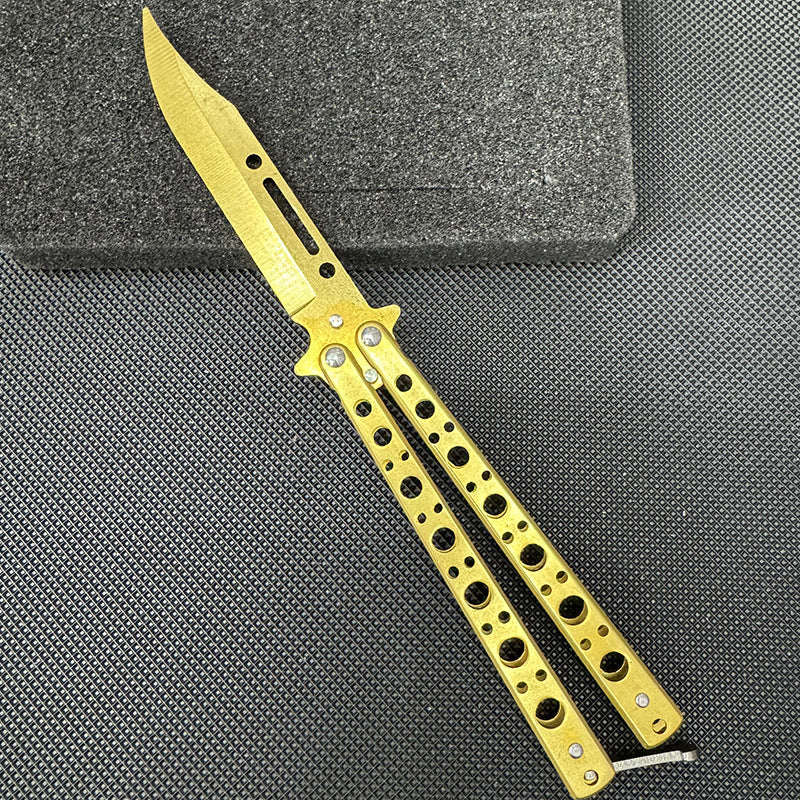 Golden Trainer Butterfly Knife Unsharpened Balisong