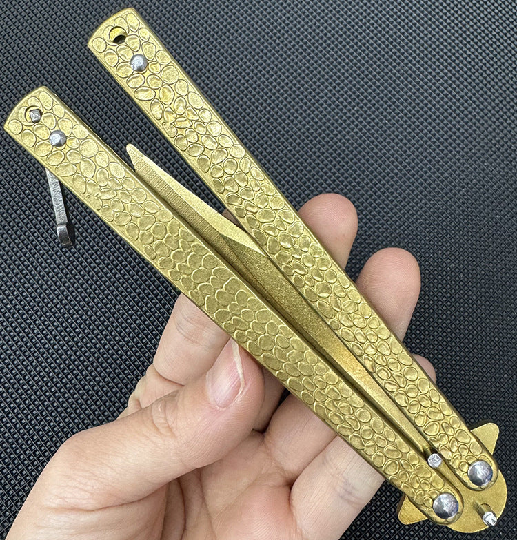Golden Trainer Butterfly Knife Unsharpened Balisong