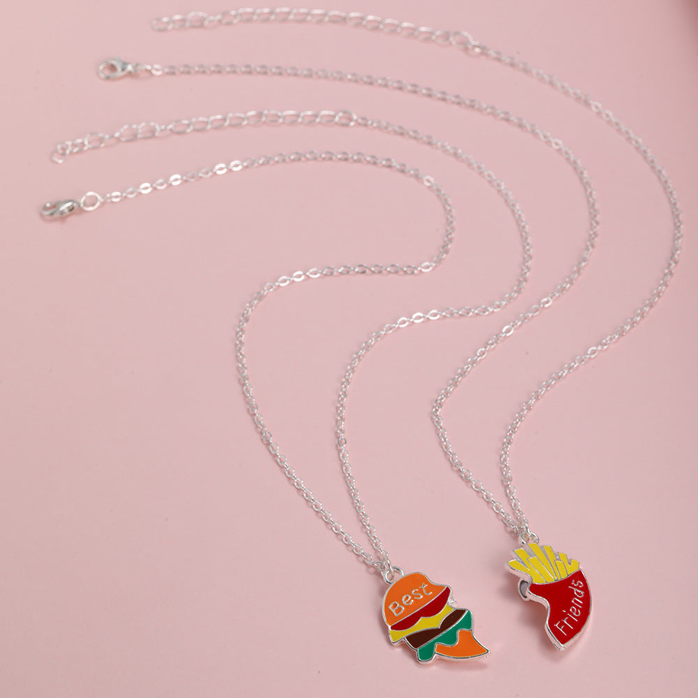 Hamburger Fries Magnetic Necklace