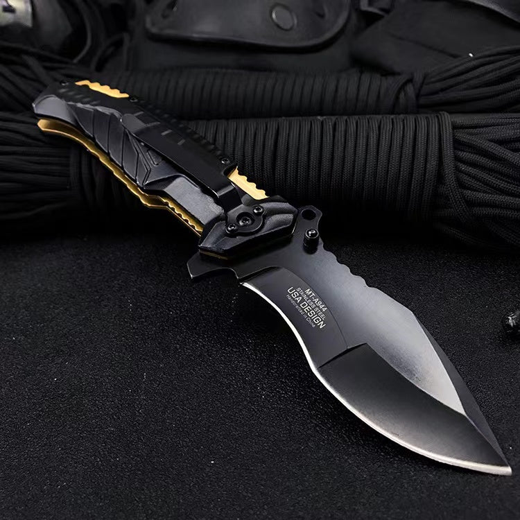 Cool Camping Survival Portable Spring Asist Quick Open Field Folding Knife