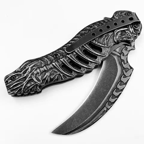 Hollow Skull Skeleton Knife Assistant Open