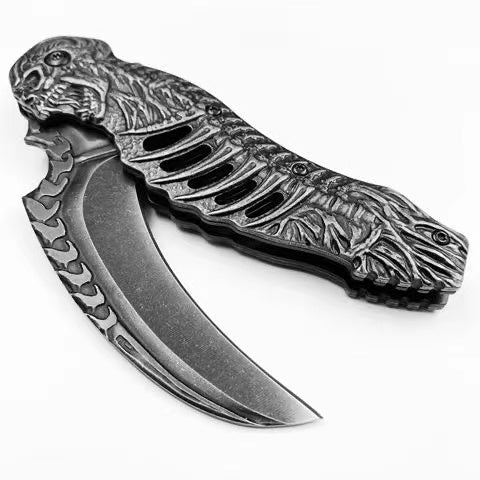 Hollow Skull Skeleton Knife Assistant Open