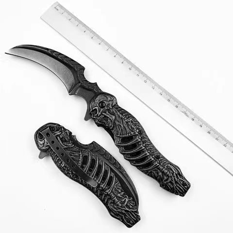 Hollow Skull Skeleton Knife Assistant Open