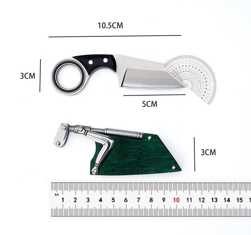 Green Sandalwood Handle Small Karambit Key Chain Knife