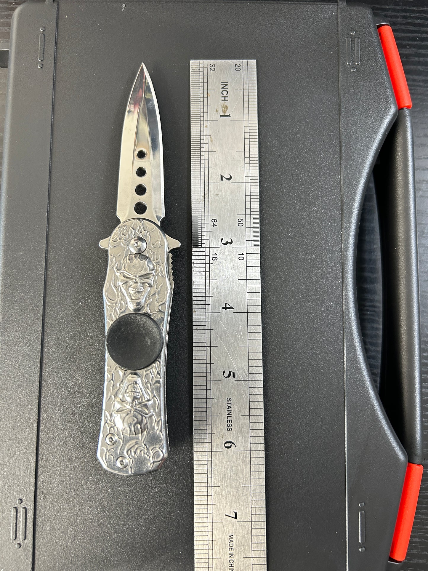 3D Skull Fidget Spinner Knife