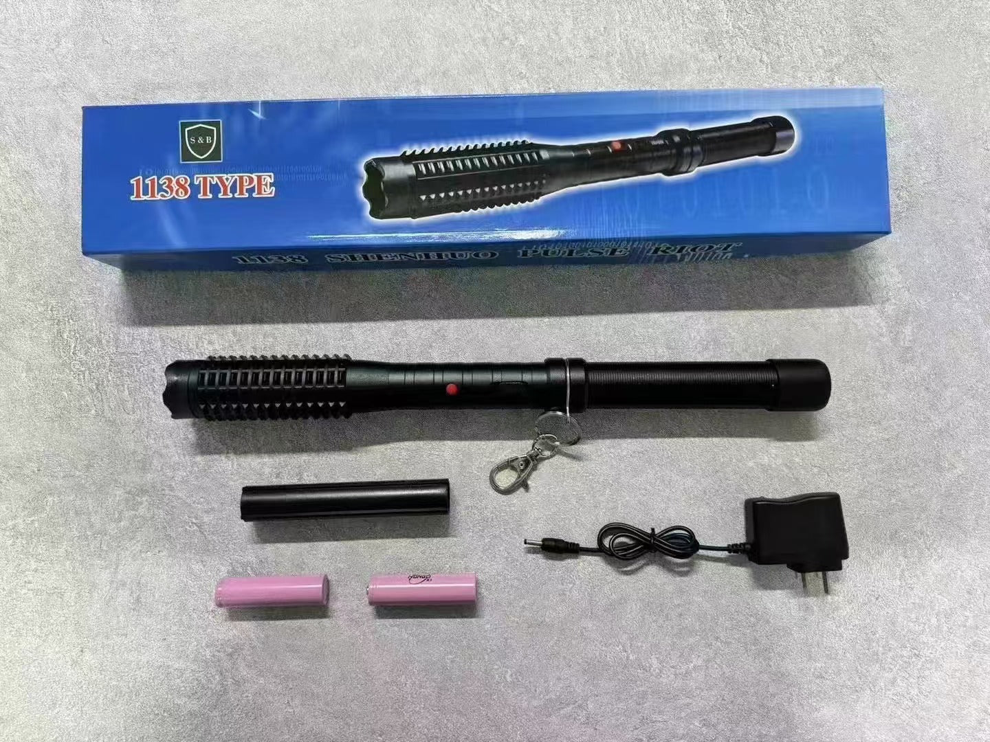 Self Defense 14.5" Flashlight Baton Taser Gun