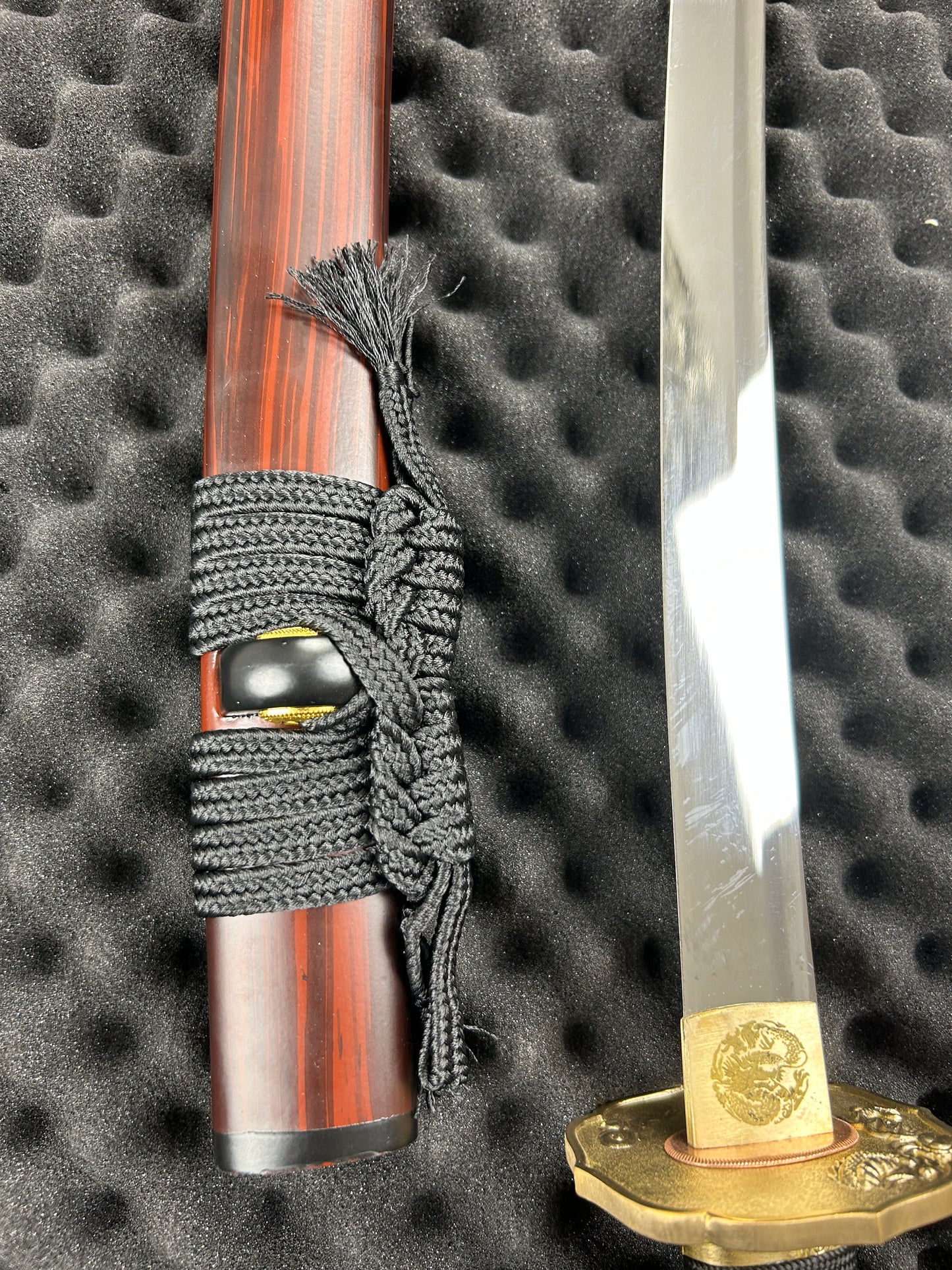 30“ DC53 Steel Blade Katana Dragon Harness Mirro Polish Blade Japanese Samurai