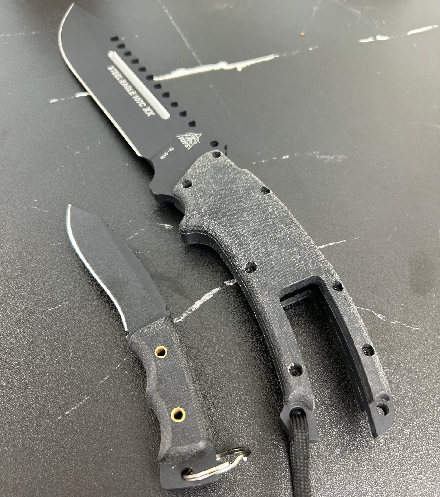 Steel Eagle 107C Survival Tactical Two Fixed Knife Combined