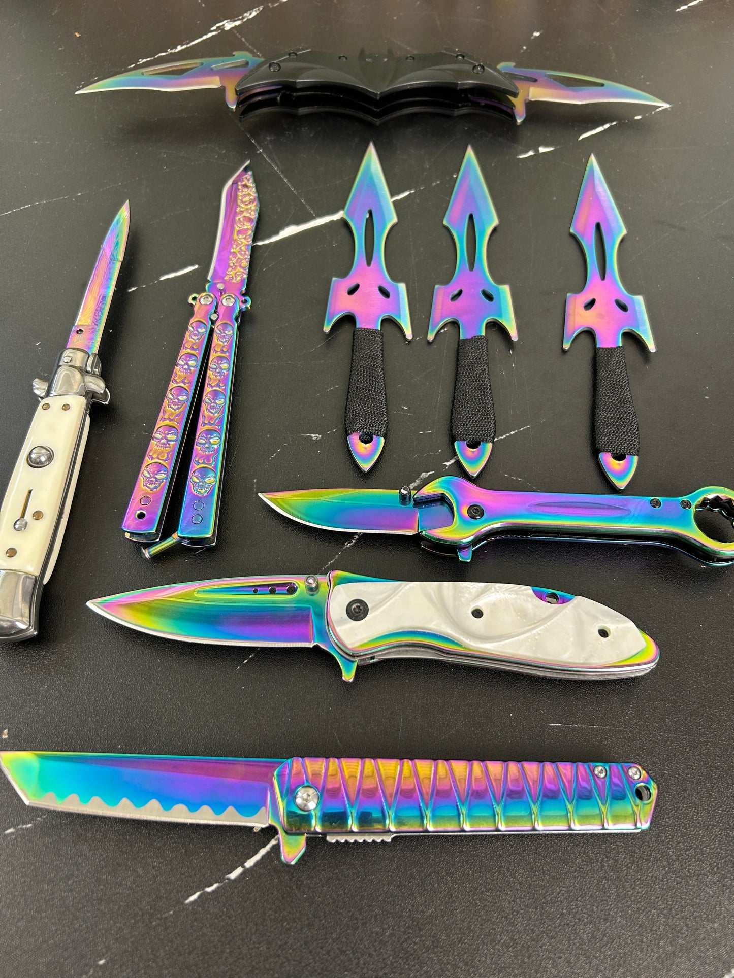 Mysterey Rainbow Set Knife Box For Knife Collectors Who Love Rainbow Color