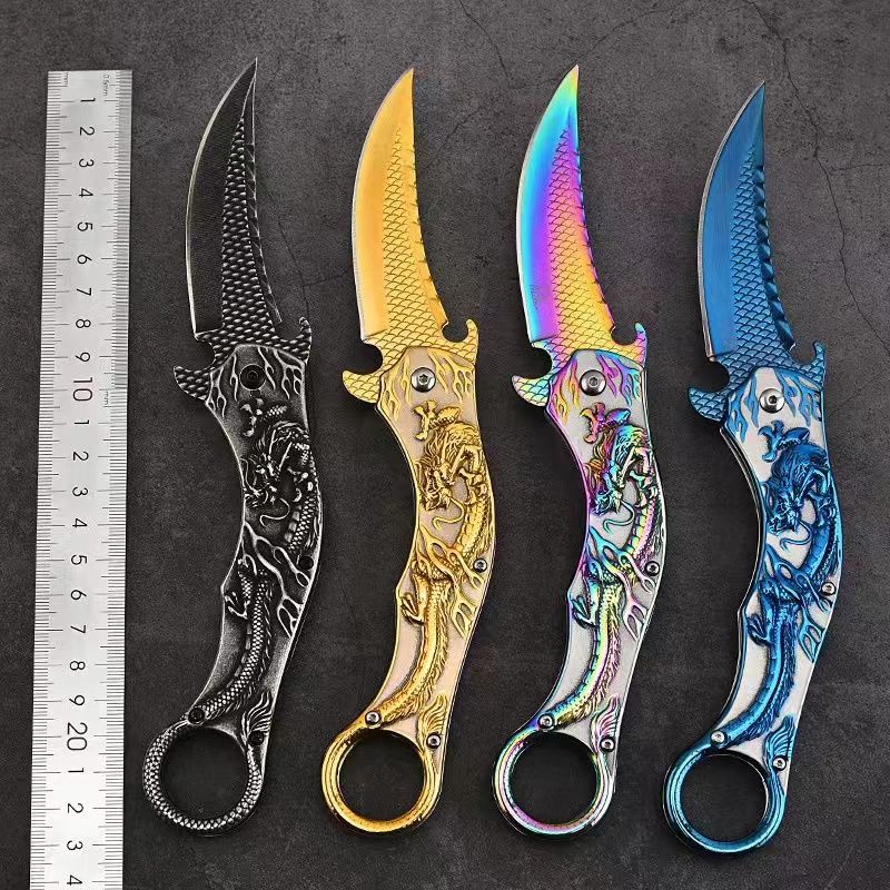 3D Dragon Karambit Knife Assisted Quick Open