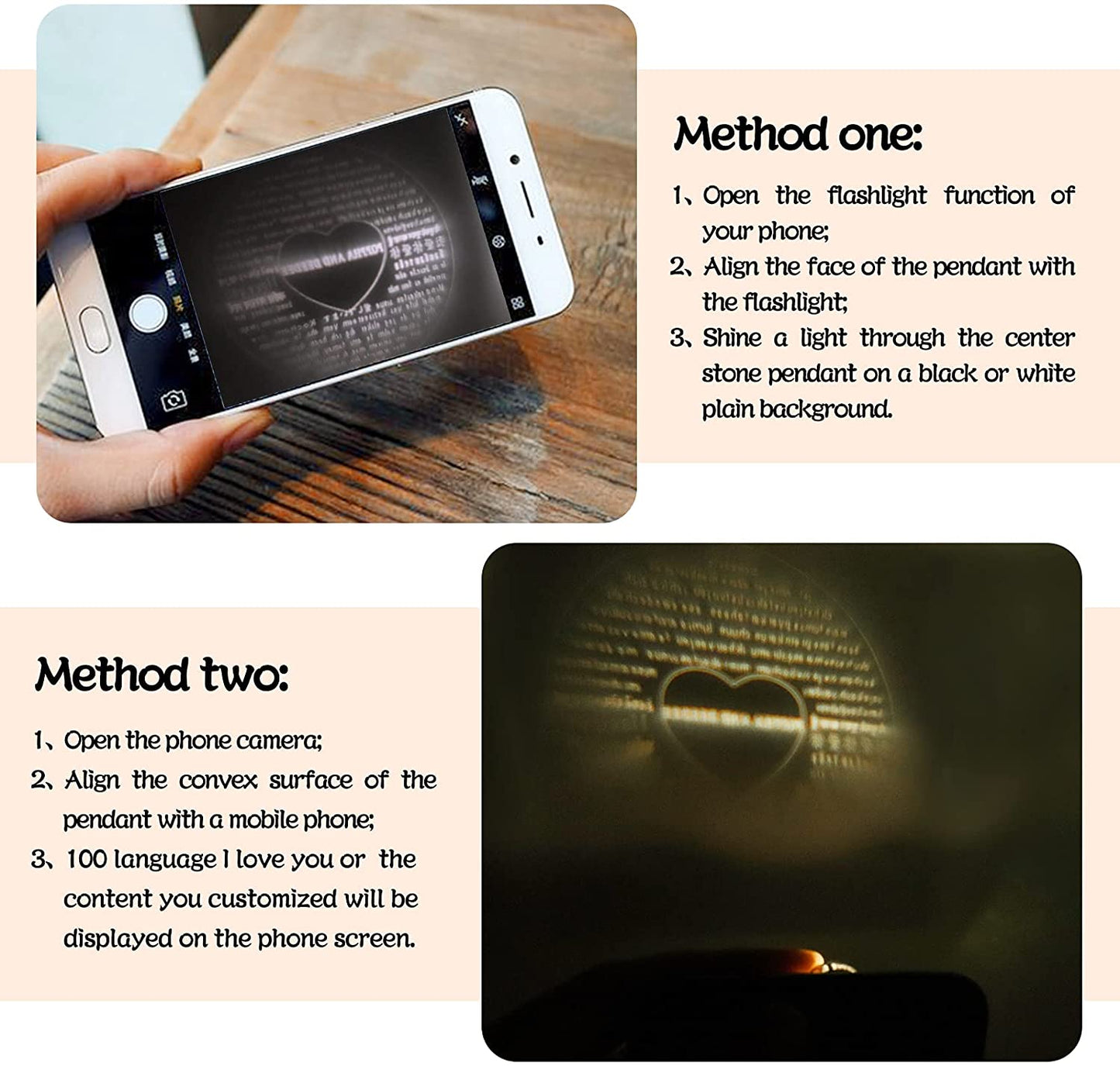 Fashion Cross Father Pray Projection Crystal Necklace