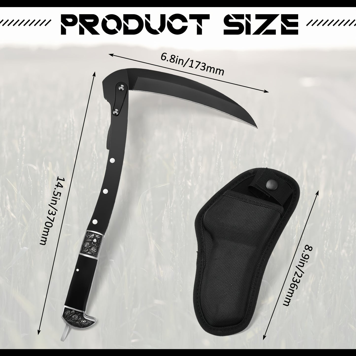 Folding Sickles 14.6 Inches Grim Reaper Sickle Knife