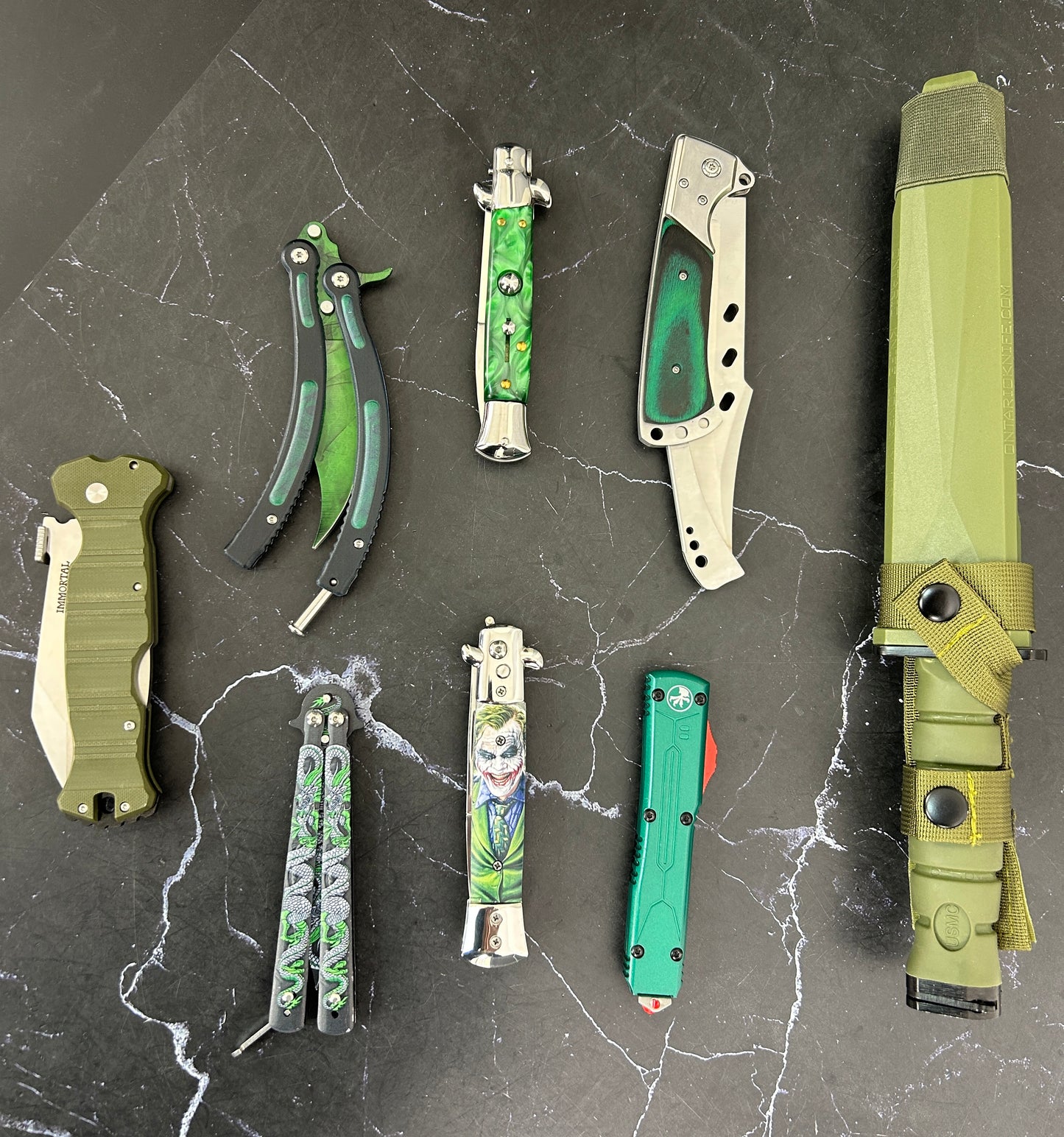 Mystery Green Set Knife Box