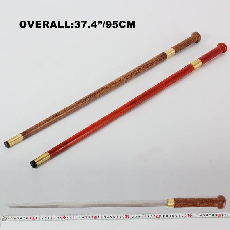 Straight Walking Stick Sword Cane Rose Wood Handle