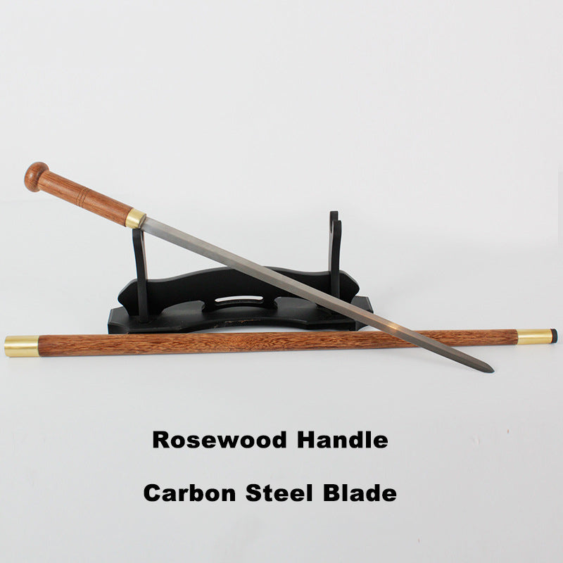 Straight Walking Stick Sword Cane Rose Wood Handle