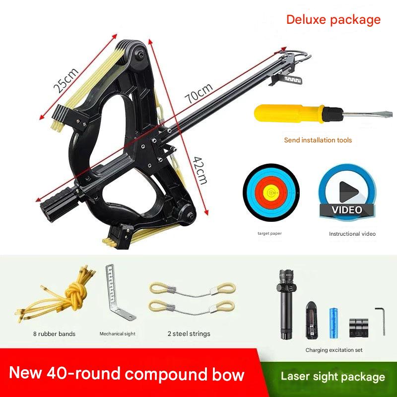 Outdoor Hunting Slingshot Crossbow 40 Continuous Steel Balls