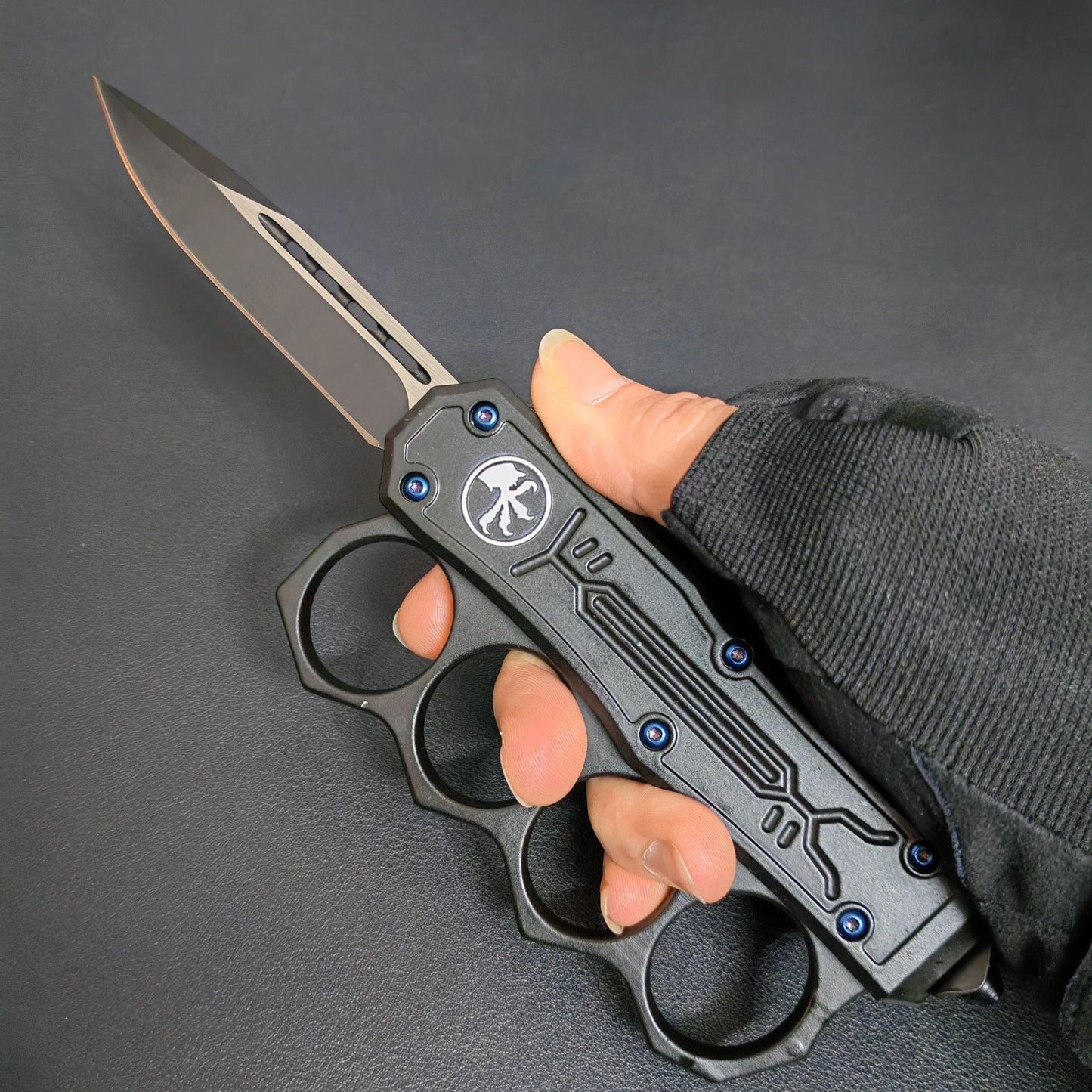 Full Aluminum Handle Brass Knuckle OTF Knife