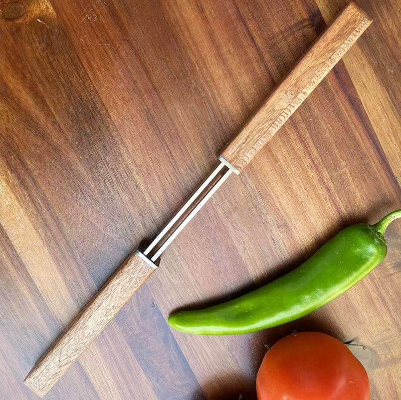 Dragon Phoenix Twin Fixed Blades 2 Fit In 1 RoseWood Handle