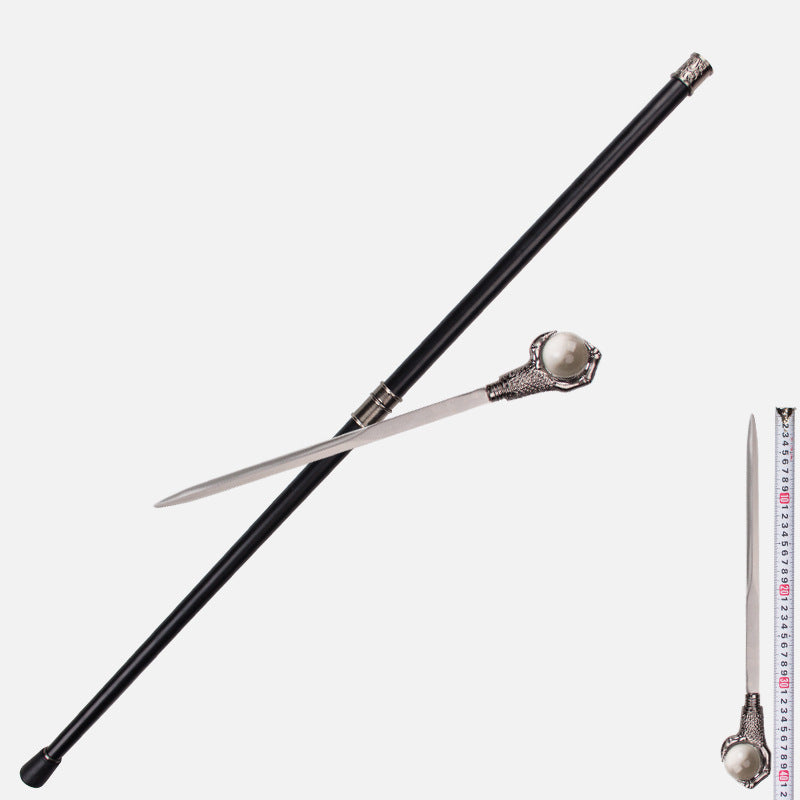 Walking Stick with Unsharpned Knife Cosplay Hiking self defense tool