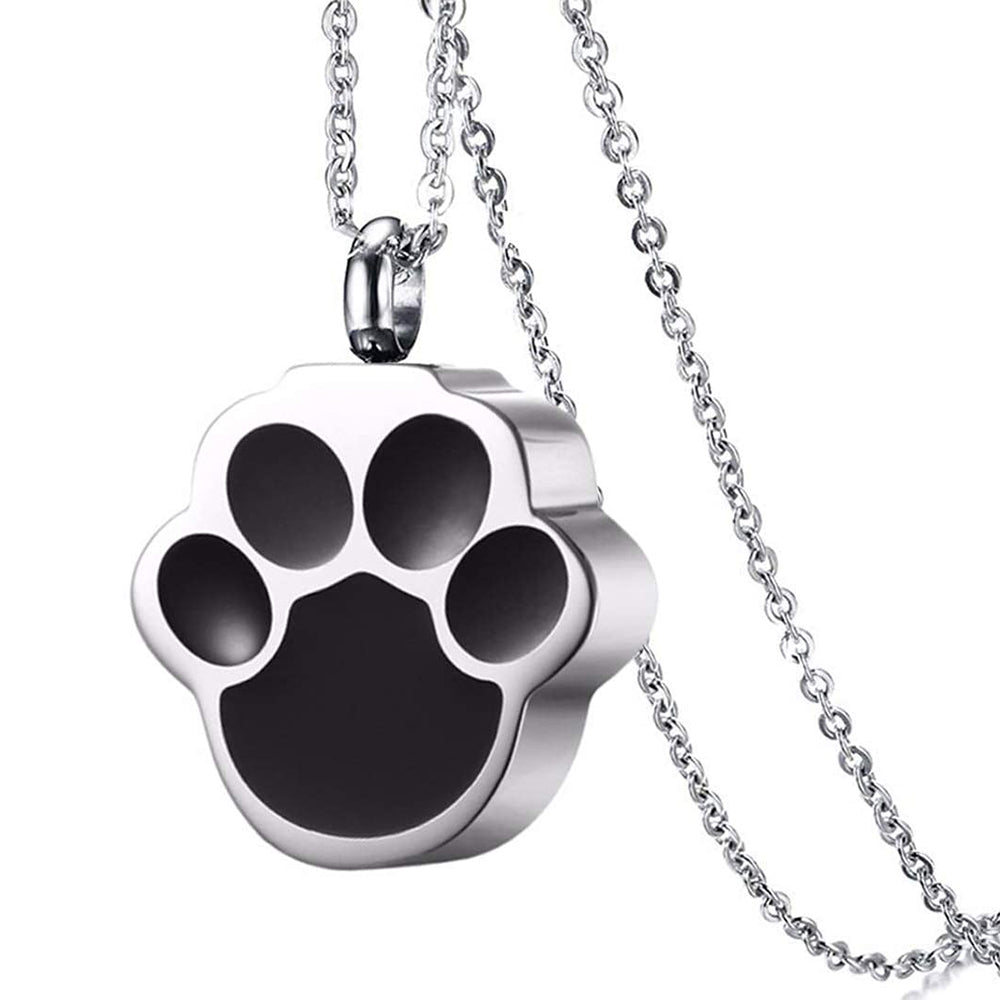 Pet Foot rint Ash Urn Cremation Pendant Necklace