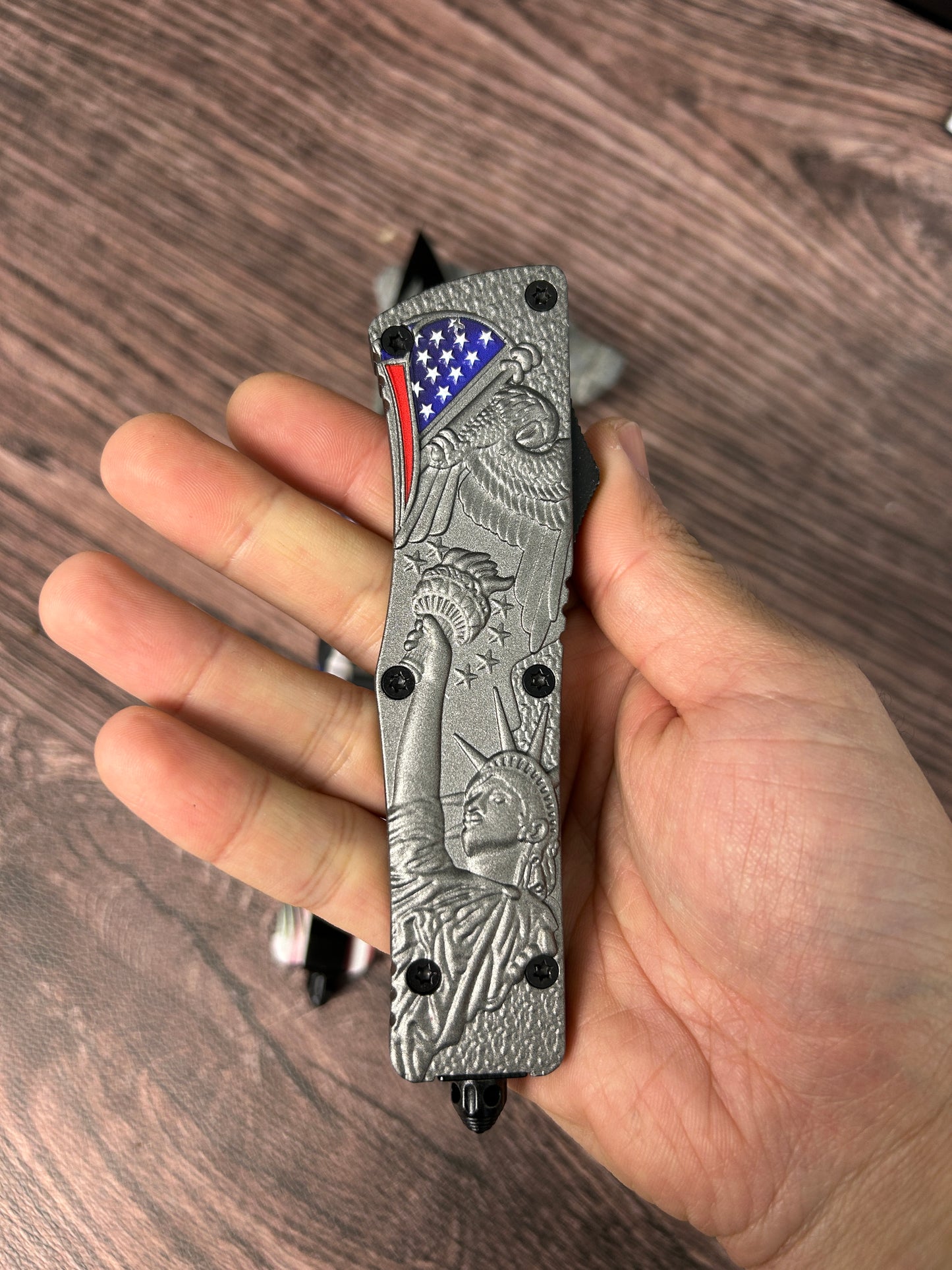 Statue of Liberty OTF Knife US Flag OTF Knife