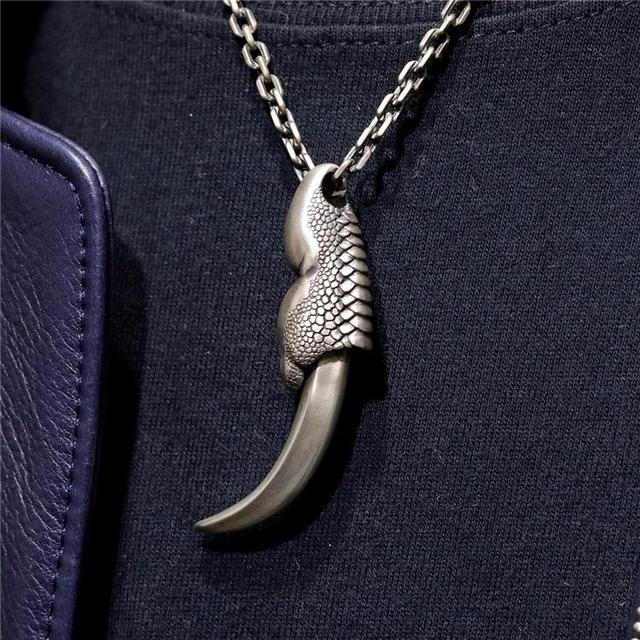 Vintage Dragon Claw Pendant Necklace