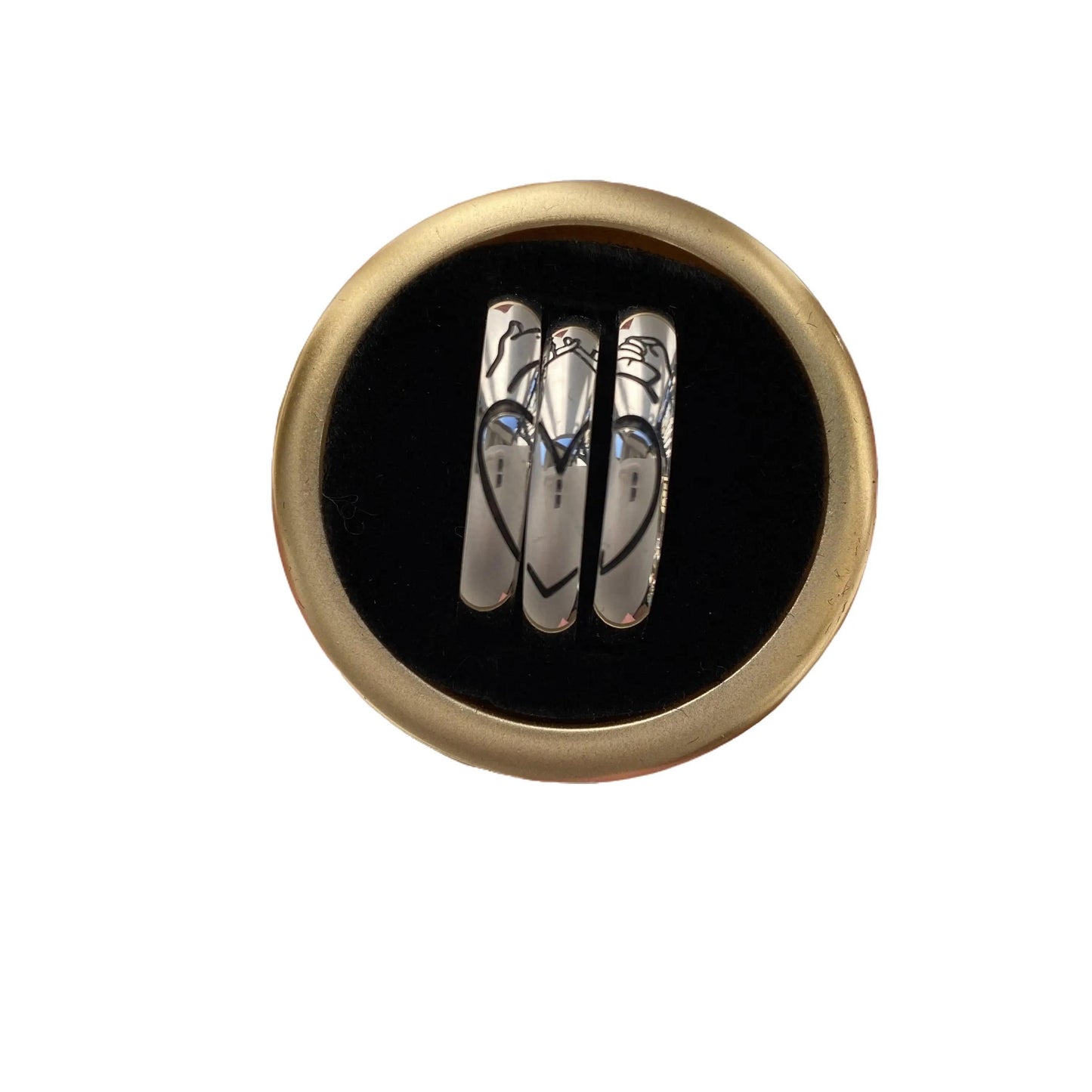 3 Pinky Promise Rings in Auto Open Rose Box Cool Cute Gift For Best Friends Family