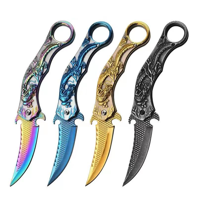 3D Dragon Karambit Knife Assisted Quick Open