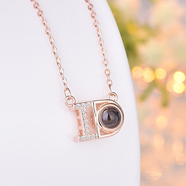 100 languages I love you Projection Necklace