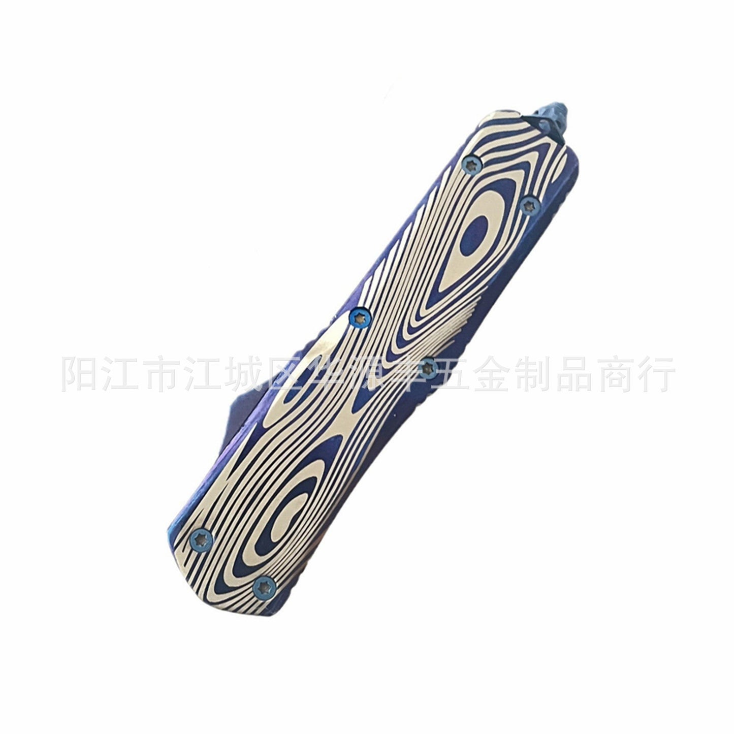 New Blue Titanium Handle OTF knife