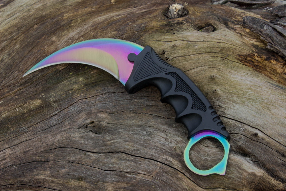 CSGO Karambit Combat Knife Fixed Blade Hawkbill Neck Doppler NEW