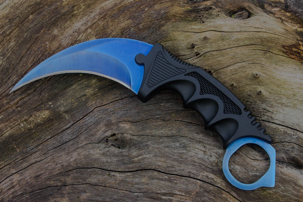 CSGO Karambit Combat Knife Fixed Blade Hawkbill Neck Doppler NEW