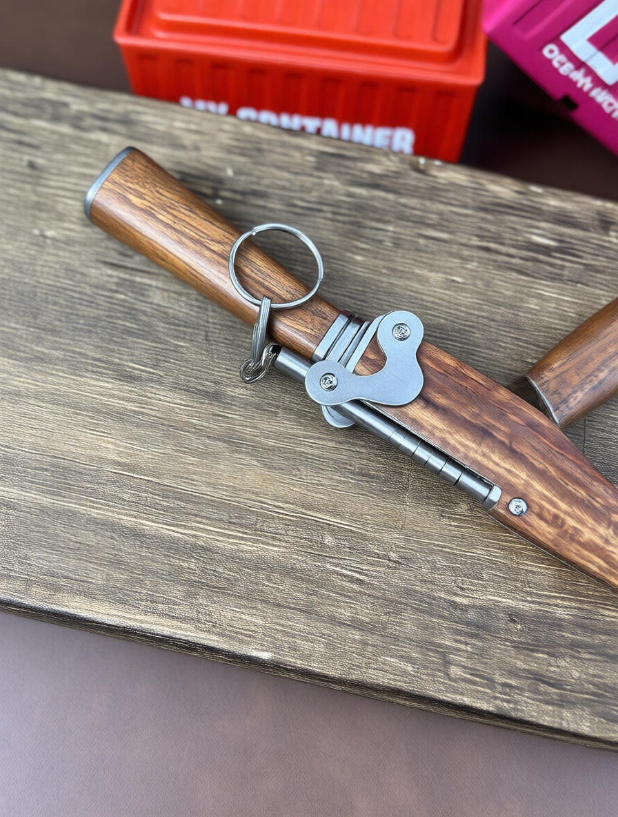 Unique Mechanical Knife Creative Portable Wood Sheath