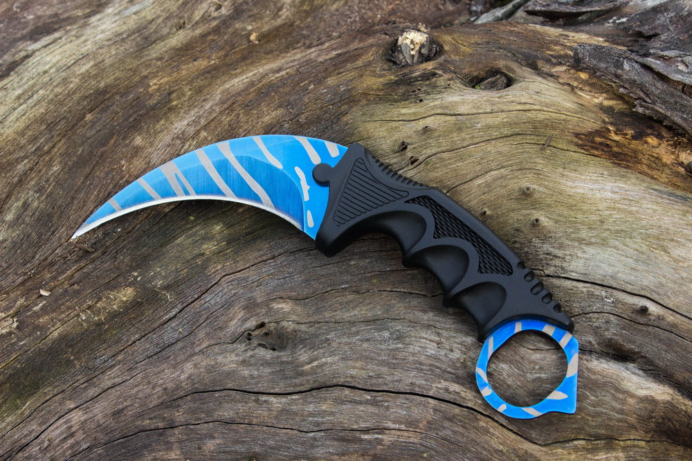 CSGO Karambit Combat Knife Fixed Blade Hawkbill Neck Doppler NEW