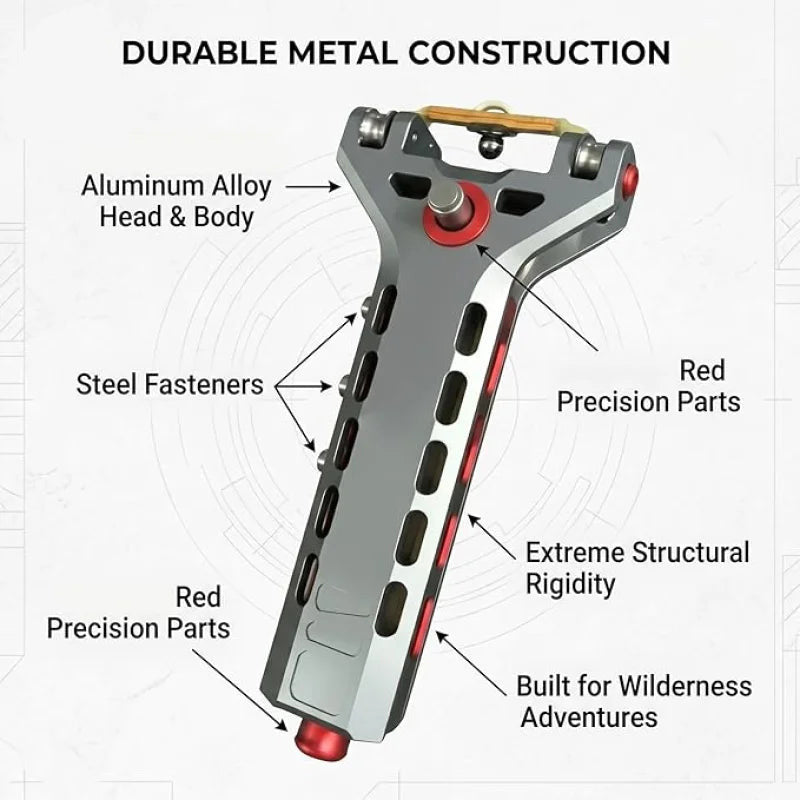 Viral Professional Slingshot SEMI-AUTO High-Velocity Aluminum Alloy Steel/3D Printed Slingshot