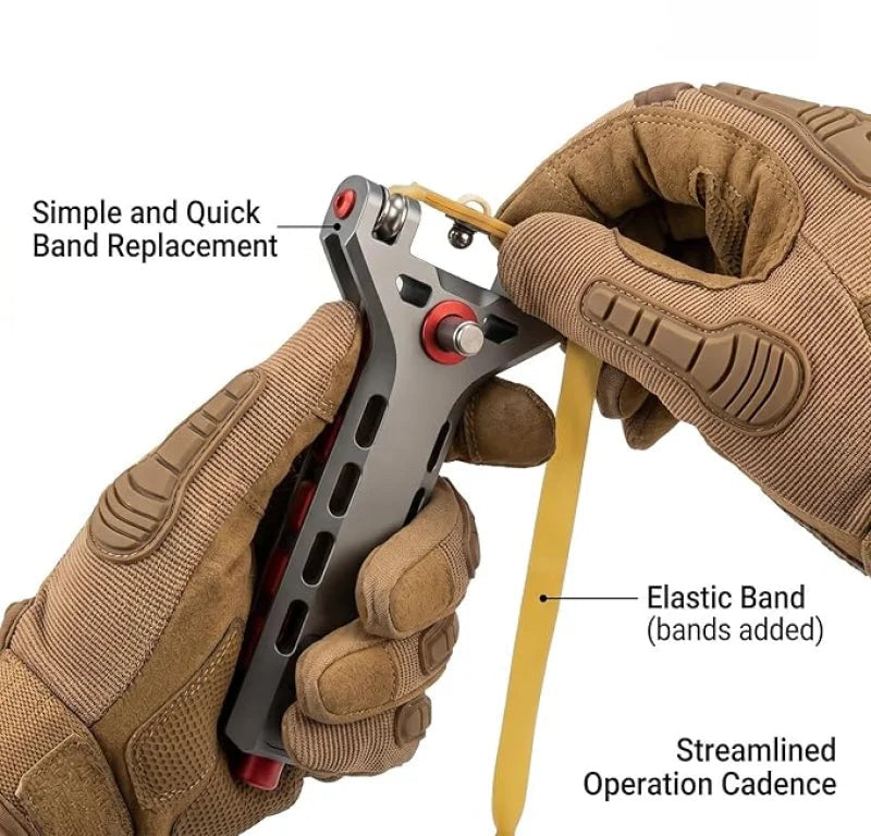 Viral Professional Slingshot SEMI-AUTO High-Velocity Aluminum Alloy Steel/3D Printed Slingshot