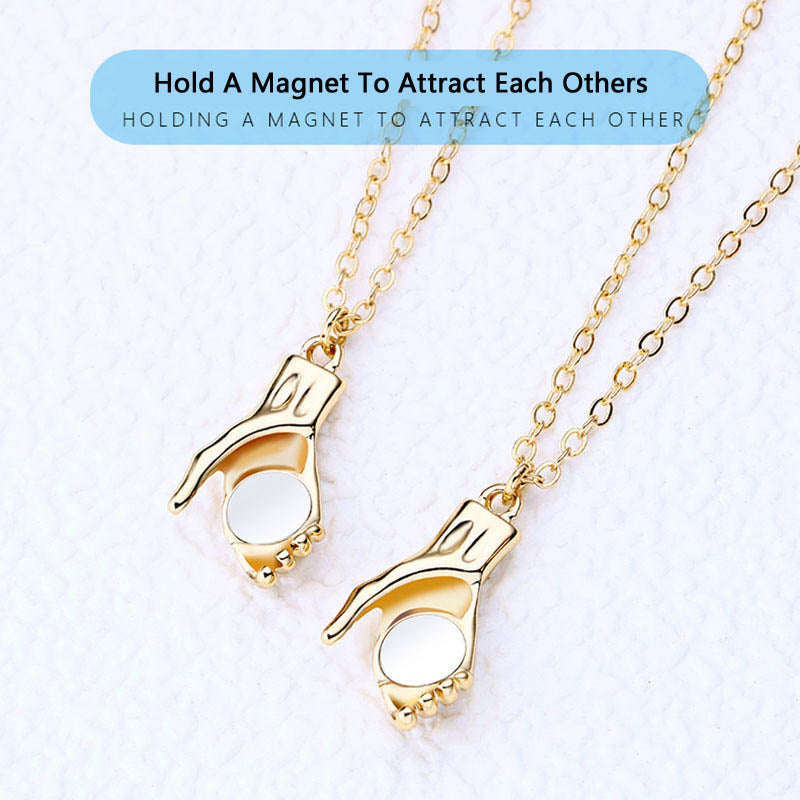 Hold Magnet To Attract Your BFF Couple Hand Magnetic Necklaces