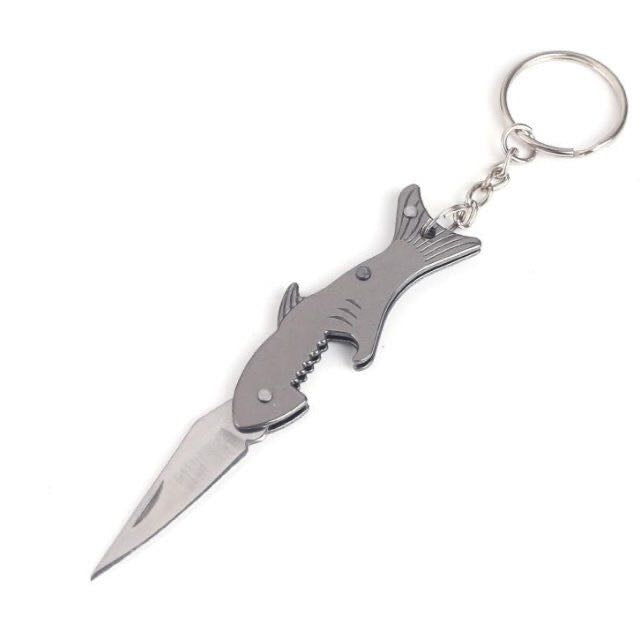 Shark Beer Opener Hidden Knife Key Chain