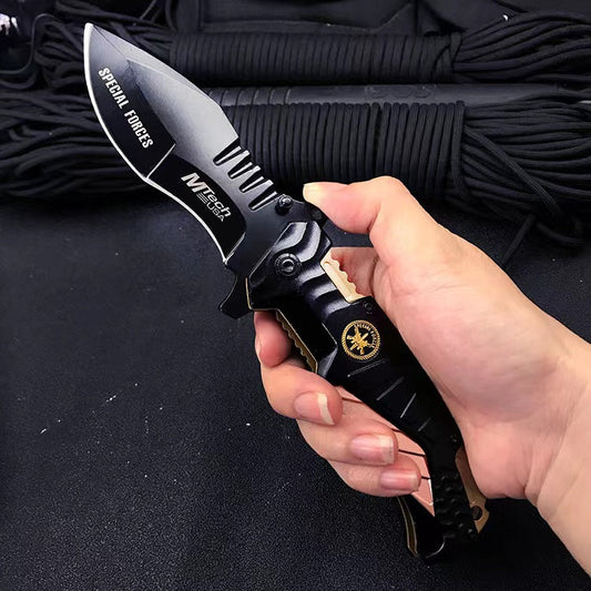 Cool Camping Survival Portable Spring Asist Quick Open Field Folding Knife