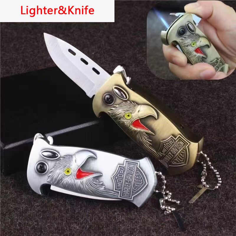 Eagle Carving Lighter Knife Beer Opener 3 in 1 Multifunction Outdoor Campaign Tool