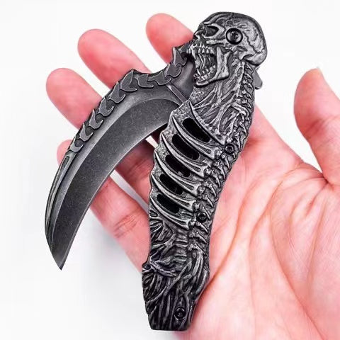 Hollow Skull Skeleton Knife Assistant Open