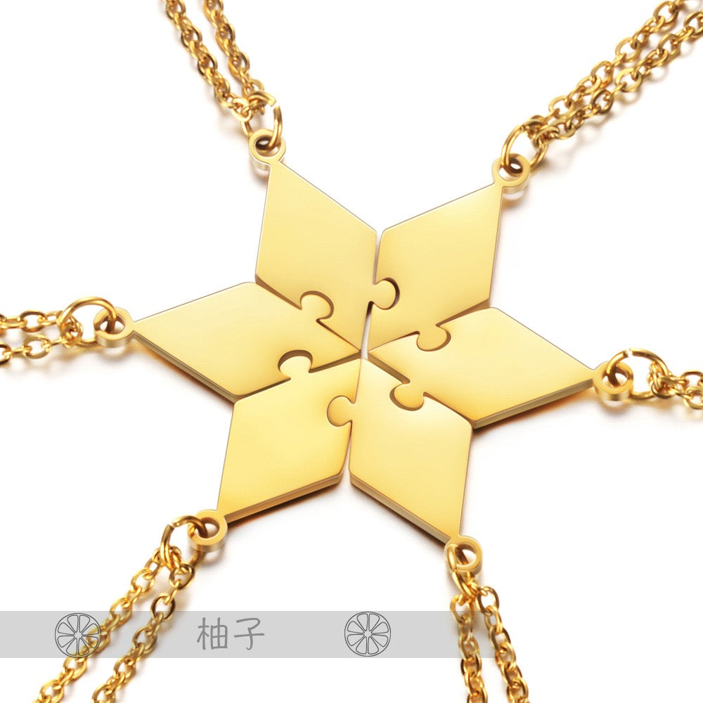 3-10 PCS/Set BFF Family Puzzle Pendant Engraved name Necklace