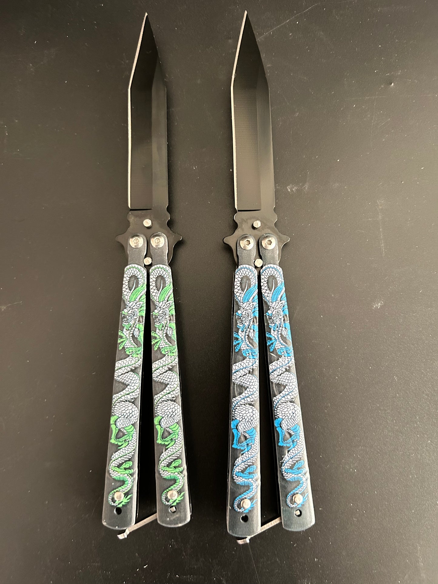 3D Color Printed Dragon Balisong Butterfly Knives