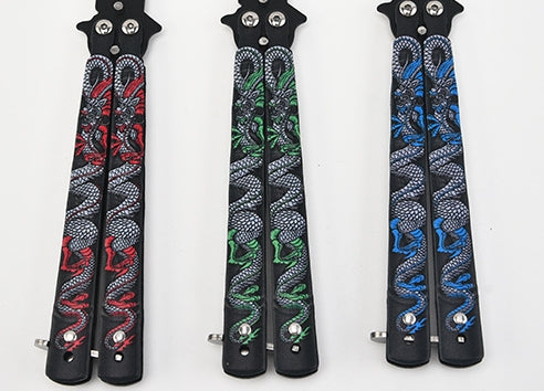 3D Color Printed Dragon Balisong Butterfly Knives