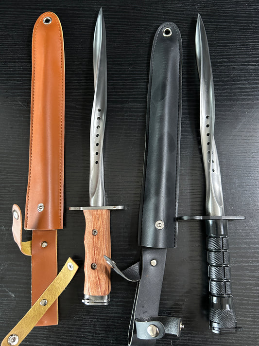 Cyclone Dagger Knife Twisted Spiral Bayonet Trio Edged Army Knife