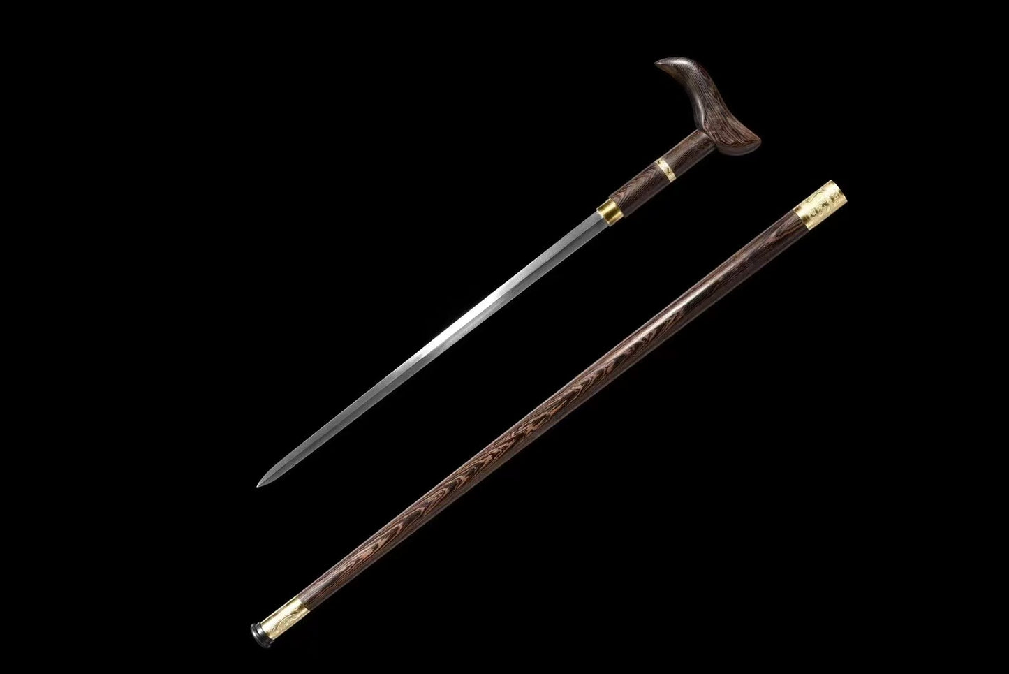 Quick Open Rosewood Walking Stick Sword