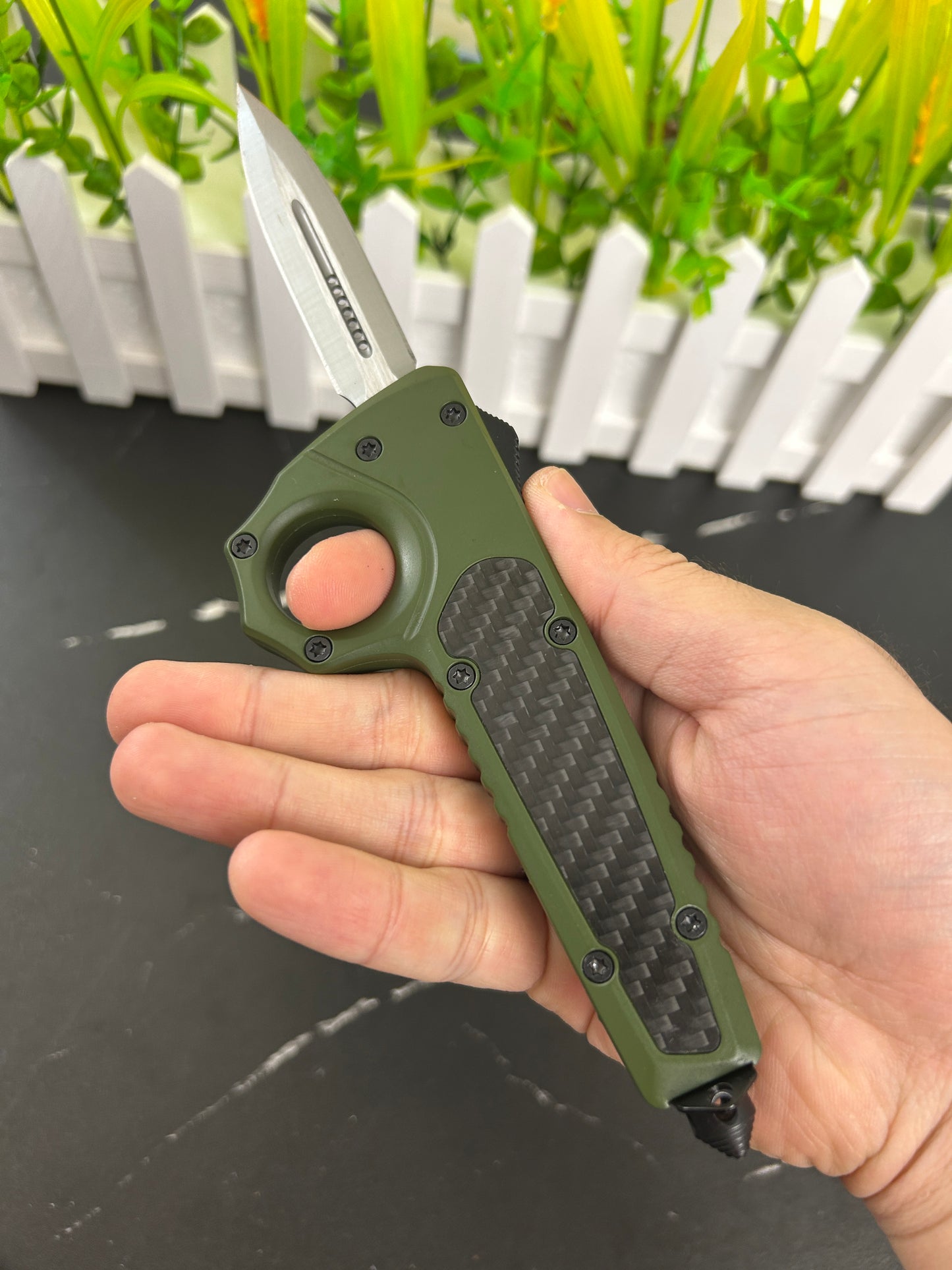 One Finger Ring Guard OTF Knife